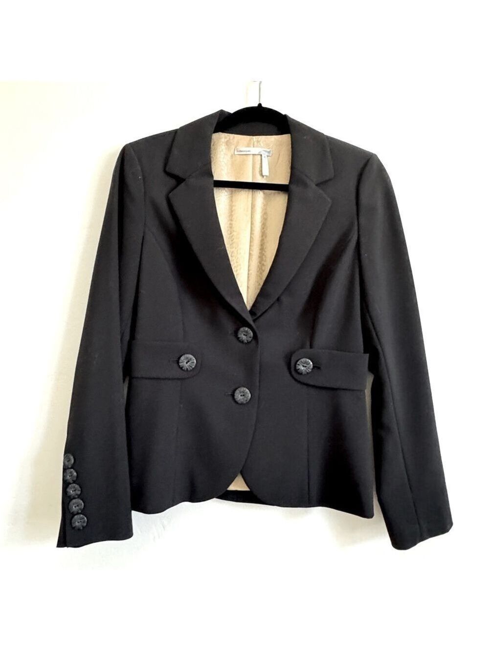 Classiques Entier Nordstrom Black Blazer with Button Accents, Size 8